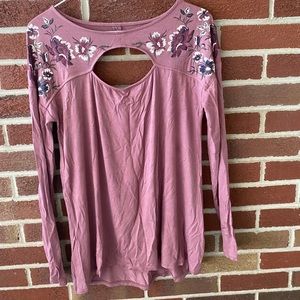 Mauve Embroidered Blouse